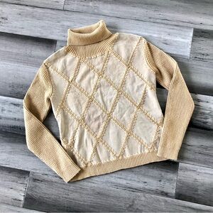 ❤️ LAST CHANCE Vintage High Point Leather Front Wool Blend Turtleneck Sweater